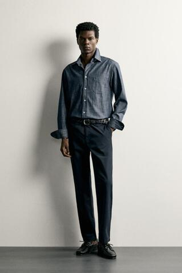 ZARA БРЮКИ ЧИНОС SLIM FIT, МОРСКОЙ СИНИЙ