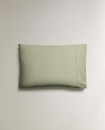 ZARA HOME НАВОЛОЧКА ИЗ ХЛОПКА ПЕРКАЛЬ (300 НИТЕЙ), СВЕТЛО-ЗЕЛЕНЫЙ