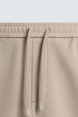 ZARA ШОРТЫ КОМФОРТНОЙ ПОСАДКИ ИЗ РЕЛЬЕФНОЙ ТКАНИ, БЕЖЕВЫЙ