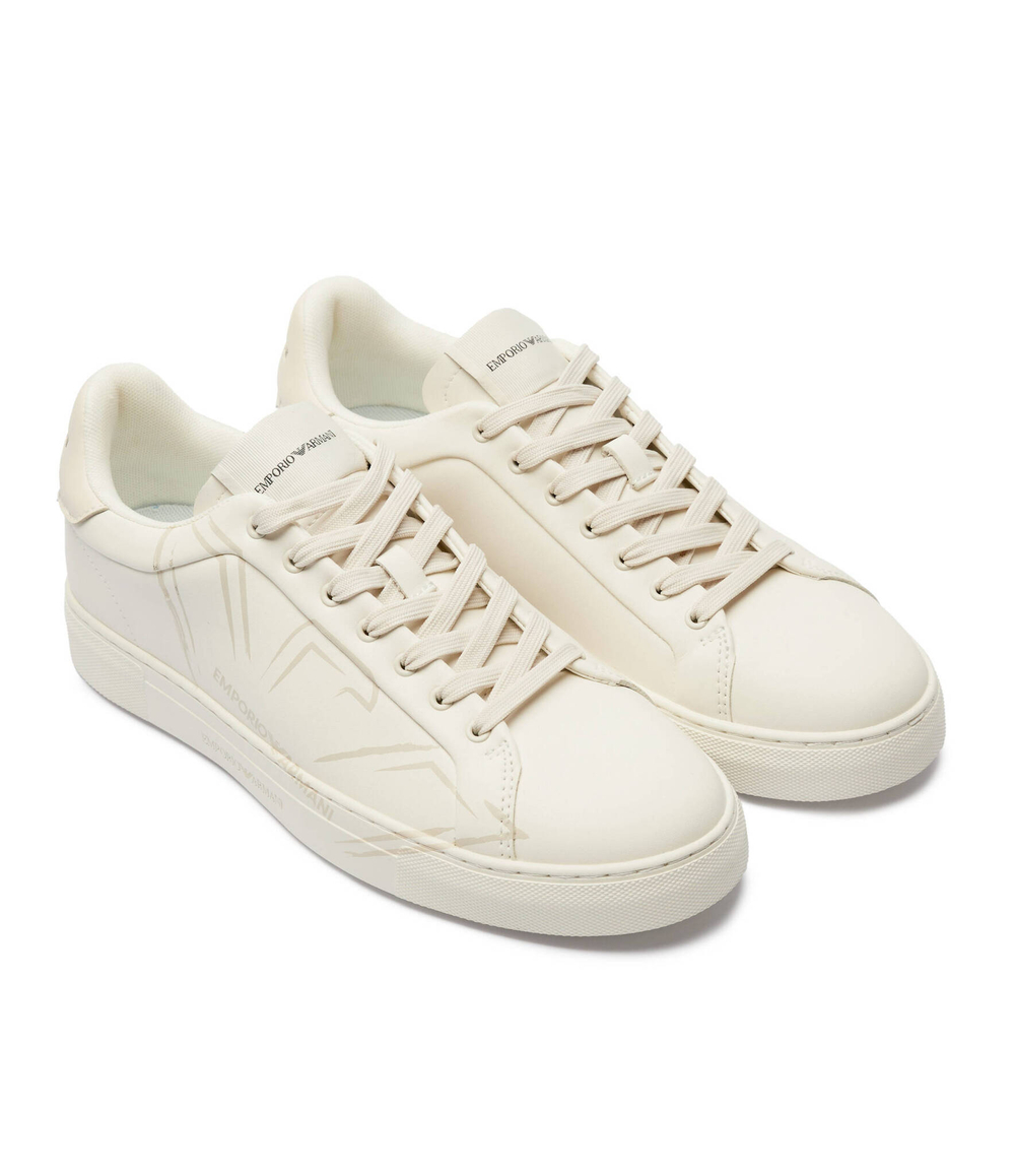 Кожаные кроссовки Emporio Armani - экрю(X4X598 XD431)