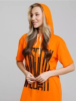 Туника платье удлиненная домашняя с капюшоном