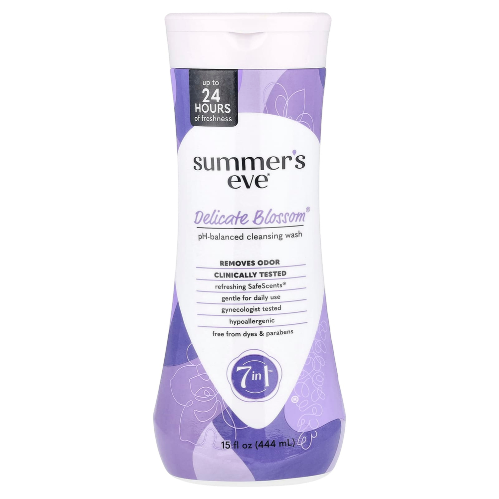 Summer's Eve, PH-сбалансированное очищающее средство 7 в 1 ™, Delicate Blossom®, 444 мл (15 жидк. унц.)