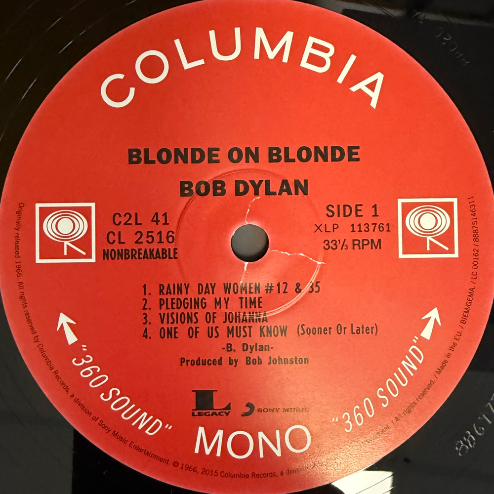 Bob Dylan ‎– Blonde On Blonde 2LP (Европа 2015г.)