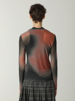 Топ Printed Mesh Mock Neck