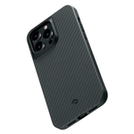 Чехол из арамидного волокна с поддержкой MagSafe PITAKA MagEZ Case Pro 3 1500D для iPhone 14 Pro, Black / Grey Twill (Cаржевое переплетение)