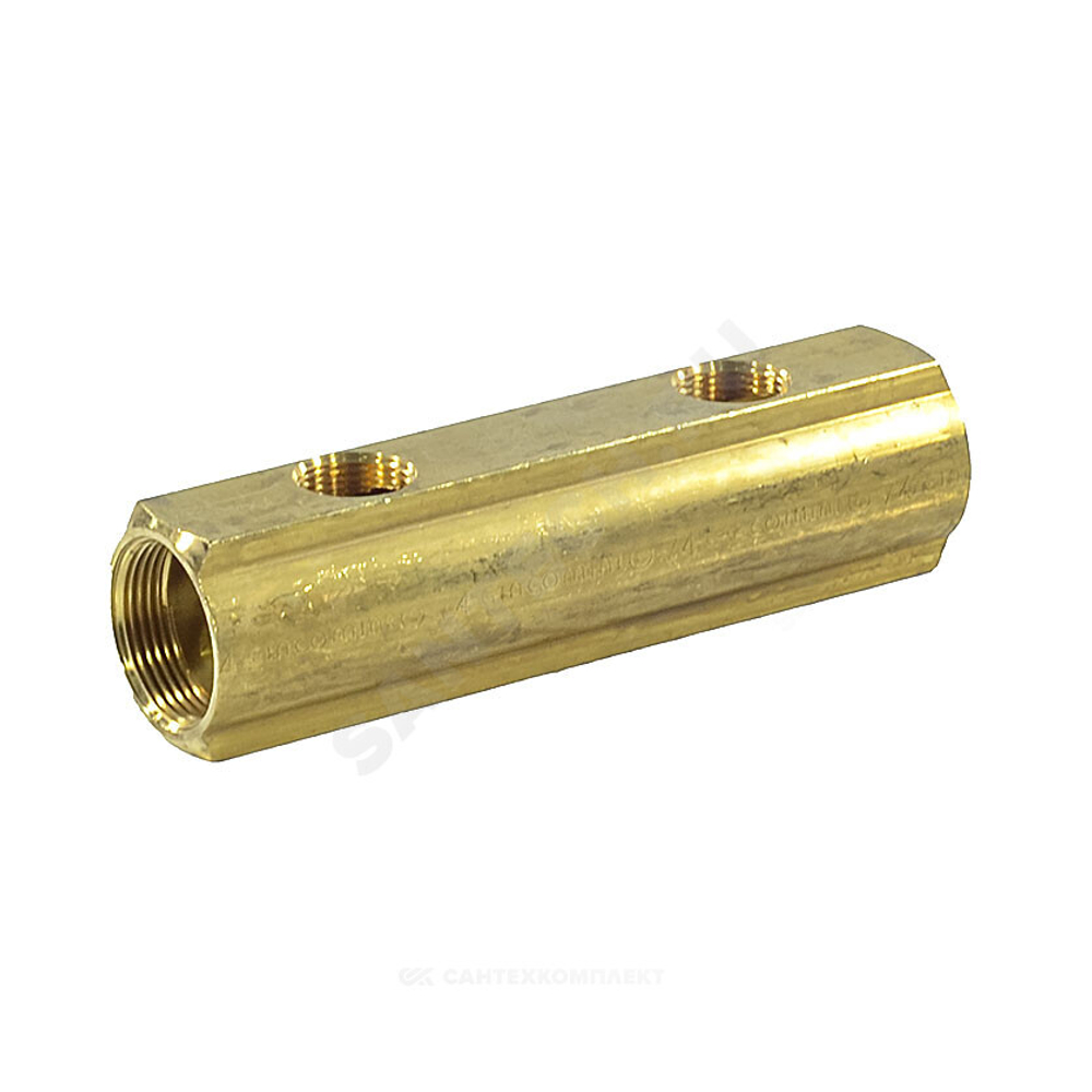 Коллектор латунь 1 1/4" ВР/ВР на 5 вых 3/4" ВР м/о 100мм R582A Giacomini R582AY005