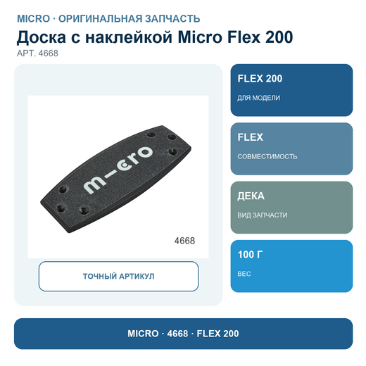 Доска с наклейкой для FLEX 200 (PA)