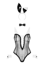 Сексапильный костюм зайчика Bunny (Размер: S-M) (Цвет: белый с черным)