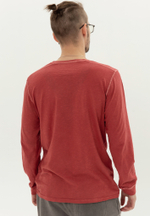 Лонгслив Bowery NYC однотонный Henley Slub DB Red