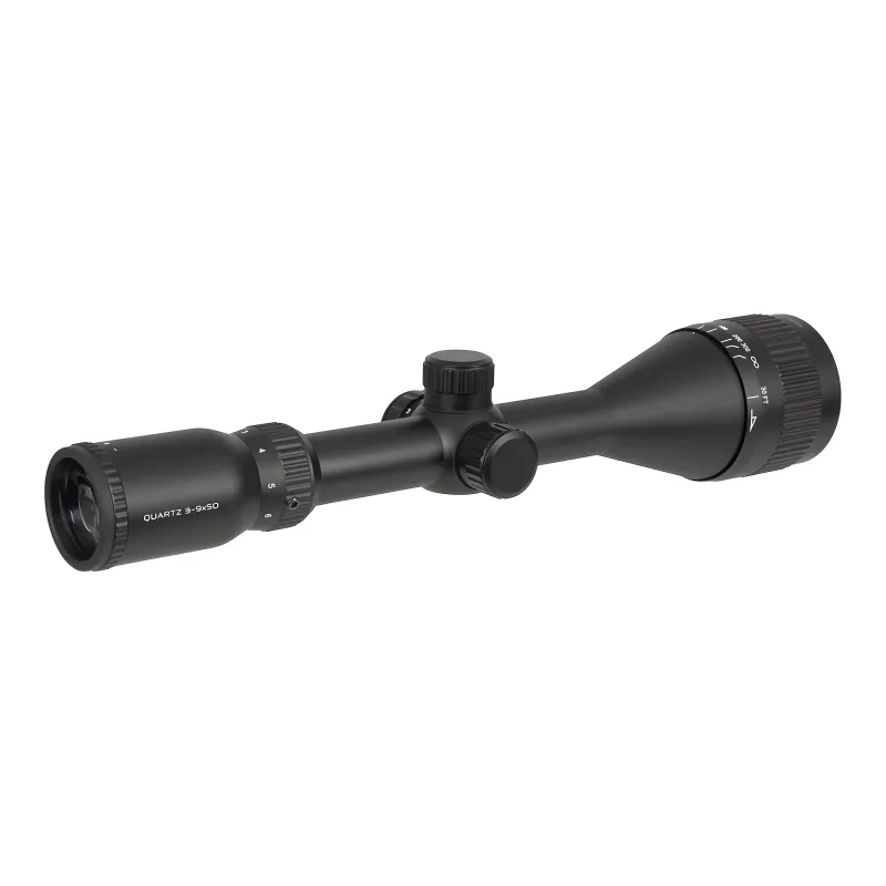 Прицел Gaut Quartz 3-9x50 AO, сетка 32, подсветка, 0.1 МIL - вид сзади в три четверти