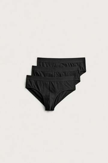 ZARA НАБОР ИЗ ТРЕХ БАЗОВЫХ СЛИПОВ, ЧЕРНЫЙ