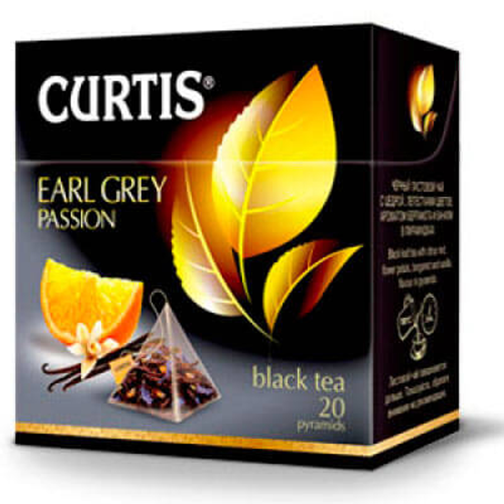 Чай черный Curtis Earl Grey Passion пирамидки 20 штук.