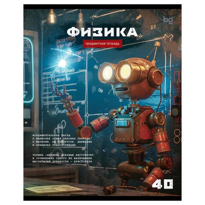 Тетрадь предметная А5 40л. клетка "Робот. Физика" эконом (BG)