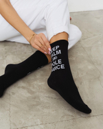 Носки женские высокие черные " KEEP CALM AND POLE DANCE "
