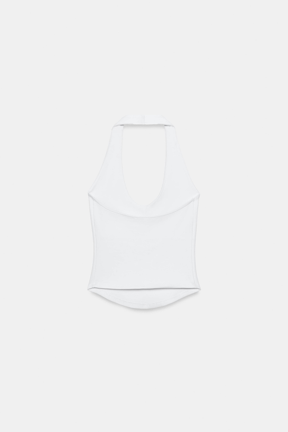 ТОП С ГОРЛОВИНОЙ ХАЛТЕР И ЗАКРУГЛЕННЫМ НИЗОМ — ZARA