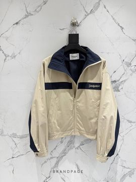 Ветровка бежевая с тёмно-синими деталями от Saint Laurent BP5-407082