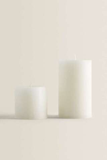 ZARA HOME ЦИЛИНДРИЧЕСКАЯ СВЕЧА, БЕЛЫЙ