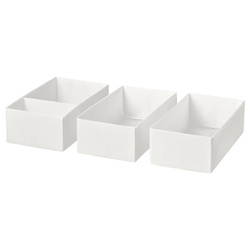 IKEA SKUBB  (ИКЕА СКУББ)  -  Коробка, 3 шт. - белый 20х38х12 см