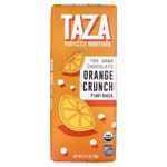 Taza Chocolate, 70% темный шоколад, с апельсиновой хрустящей начинкой, 70 г (2,5 унции)