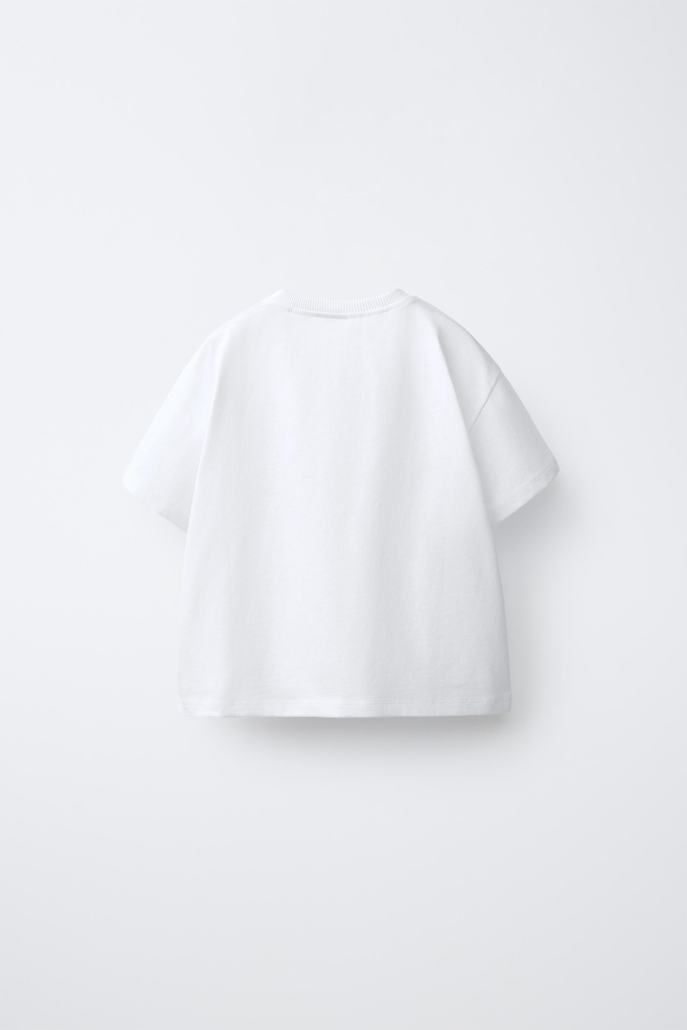 ZARA ФУТБОЛКА С ВИШНЕВЫМ КАРМАНОМ ИЗ КРУЖЕВА КРОШЕ, БЕЛЫЙ