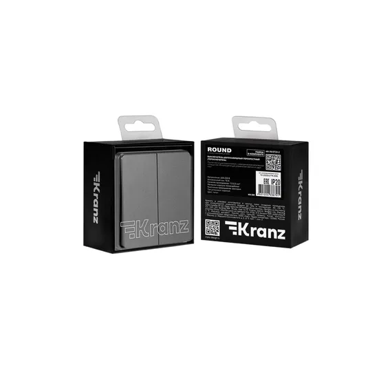 Переключатель перекрестный двухклавишный KRANZ Miele Round Титан KR-78-0733-2