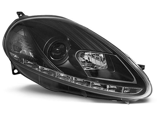 Передние фары Fiat Grande Punto daylight black