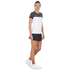 Женская футболка теннисная Tecnifibre Lady F1 Stretch - black/heather/white