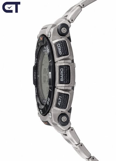 CASIO PRG-340T-7DR PRO TREK мужские наручные часы — PRO TREK с титановым браслетом, Triple Sensor и солнечным питанием