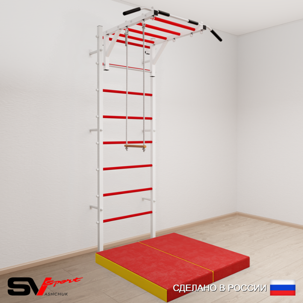 Шведская стенка Sv Sport 5324 (Турник рукоход/Трапеция/Мат 1м)