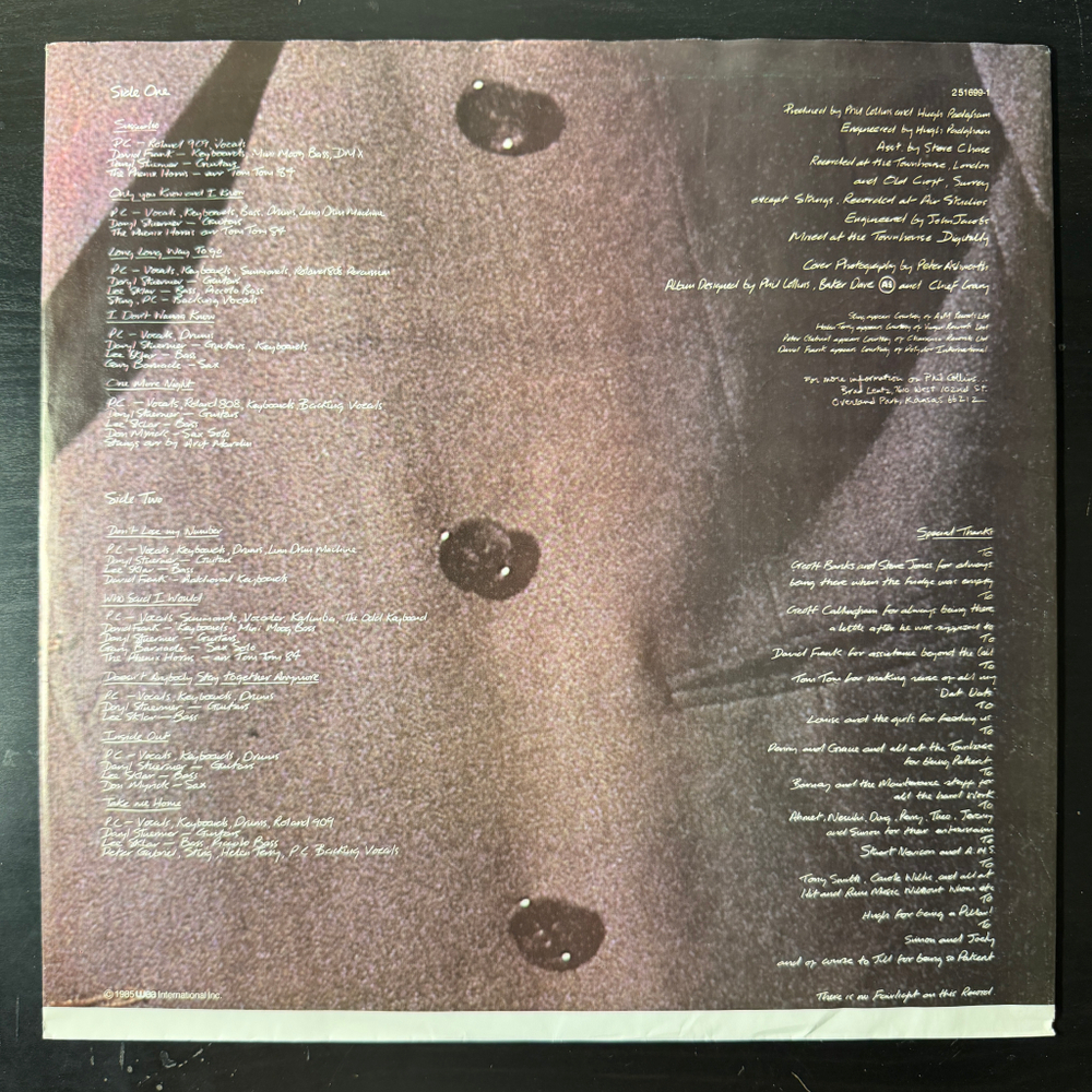 Виниловая пластинка Phil Collins ‎– No Jacket Required LP