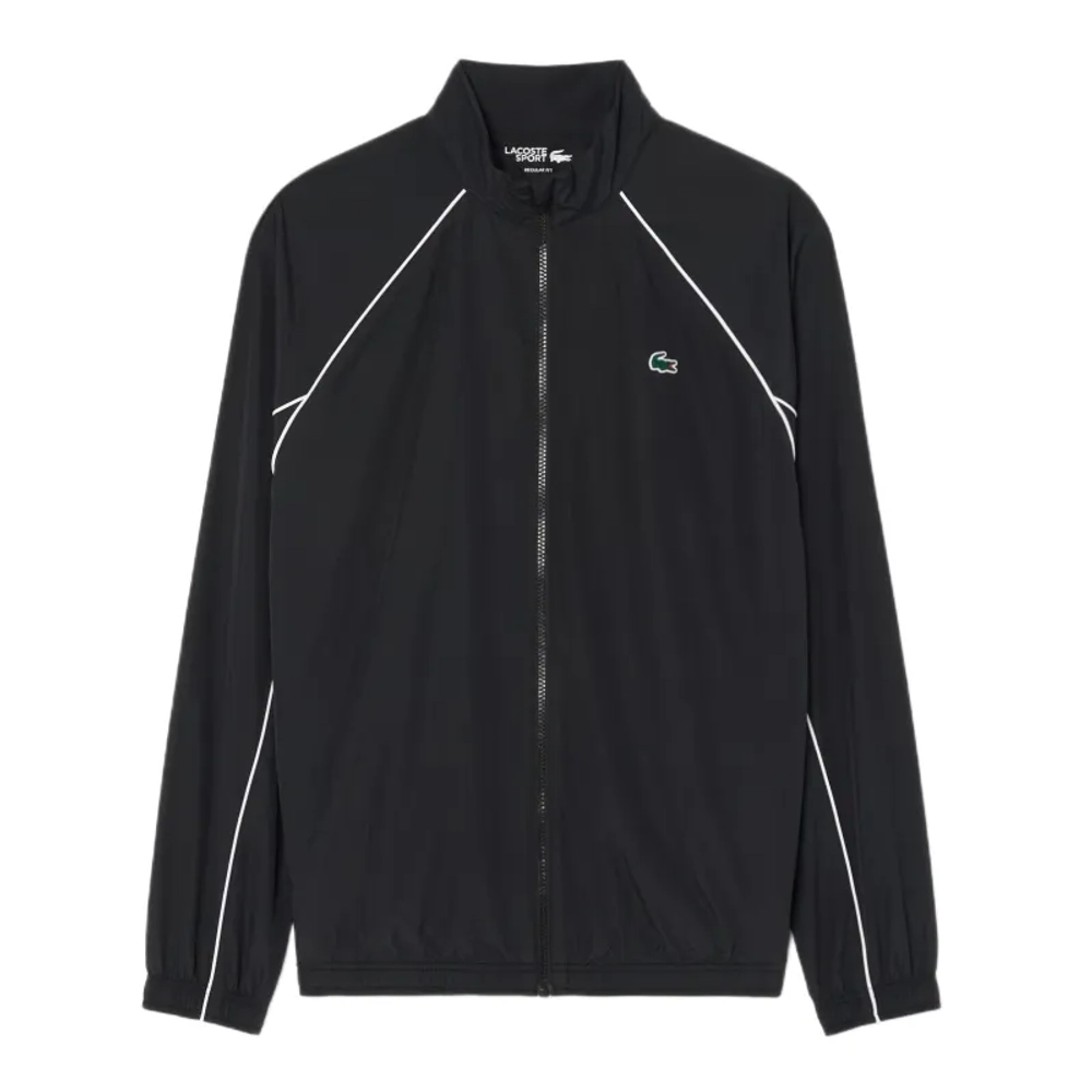 Мужская теннисная куртка Lacoste Sport Water-Repellent Trim Accent Track - black/white