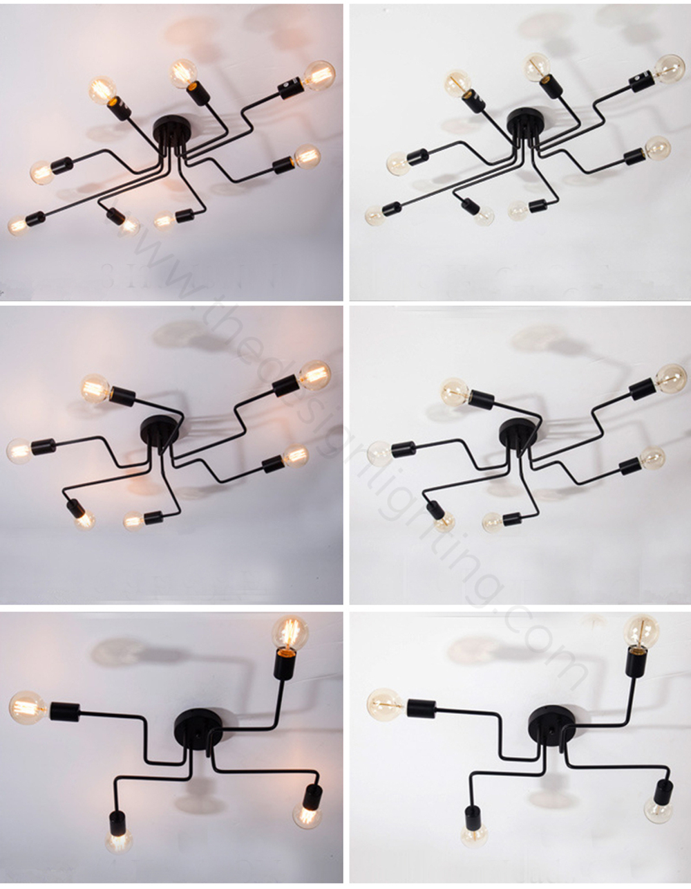 Ceiling design lamp Spider  (6 lampshades)