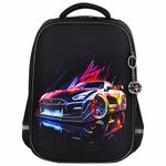 Ранец BRAUBERG LIGHT, 1 отделение, с брелоком, "Neon drift", 36х26х13 см, 272027