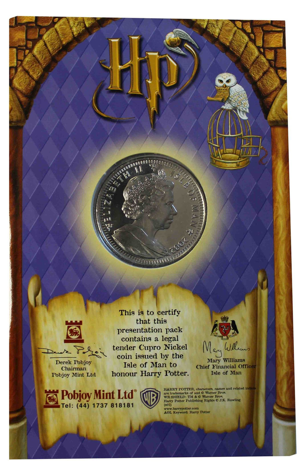 "Гарри Поттер и Том Реддл" 1 крона 2002 остров Мэн (в блистере)