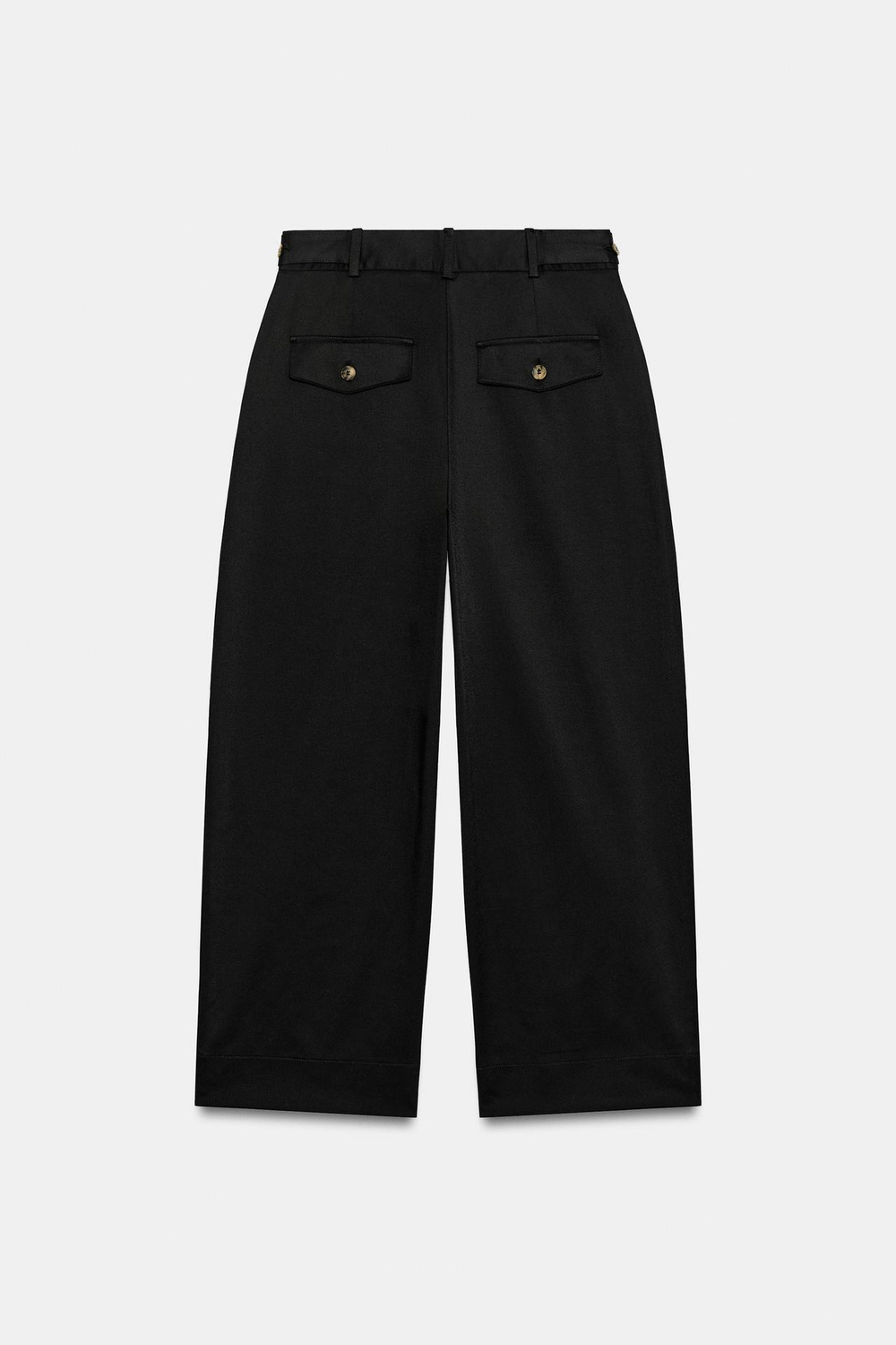 ZARA БРЮКИ С РЕГУЛИРУЕМЫМ ПОЯСОМ, ЧЕРНЫЙ