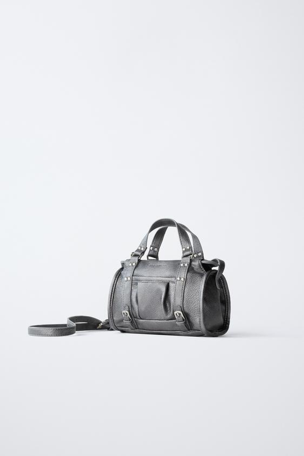 ZARA МЕТАЛЛИЧЕСКАЯ СУМКА, СЕРЫЙ