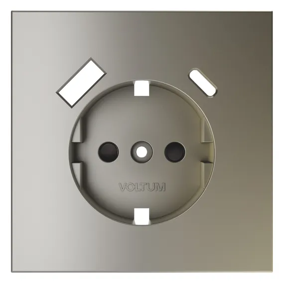 Накладка для розетки с USB A+C с заземлением и защитными шторками Voltum S70 Шелк VLS001004