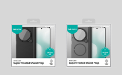 Чехол с защитной откидной крышкой для камеры на OPPO Find N6, серия Super Frosted Shield Prop Magnetic Case (версия с прозрачной крышкой объектива) от Nillkin