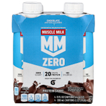 Muscle Milk, Zero, Protein Shake, Chocolate, 4 Cartons, 11 fl oz (330 ml) Each