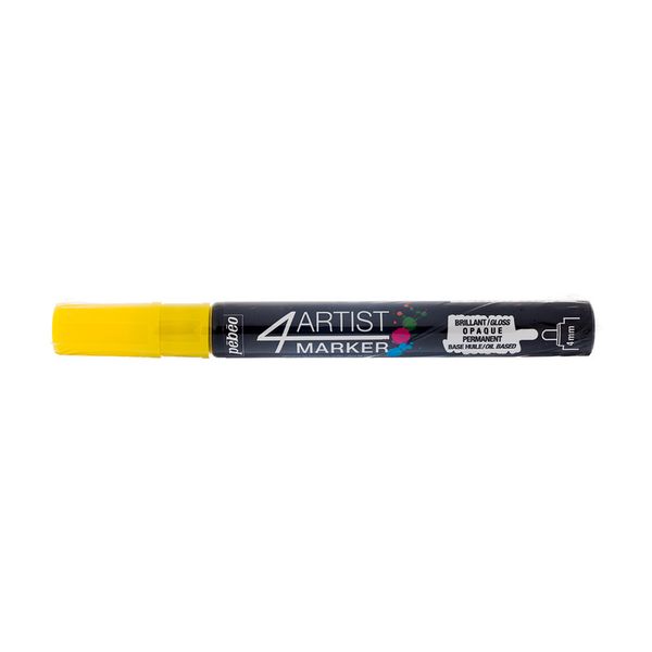 Маркер художественный 4Artist Marker на масляной основе 4 мм, перо круглое, 6 шт, 580102 желтый, Pebeo