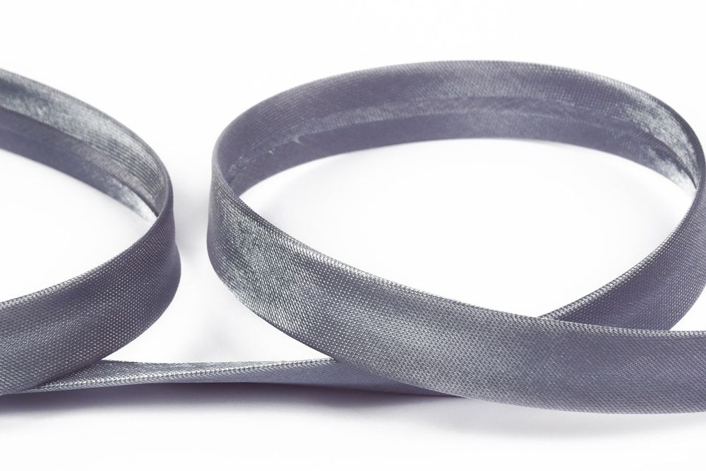 Косая бейка атласная 15 мм / 5 шт по 5.4 метра, №071 серый, Gamma GK-15P