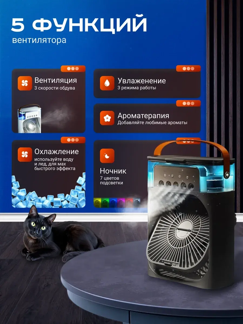 Увлажнитель с вентилятором кондиционер комнатный