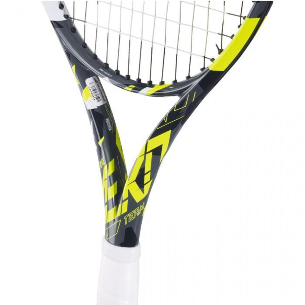 Теннисная ракетка Babolat Pure Aero Team - grey/yellow/white + Струны + Натяжка