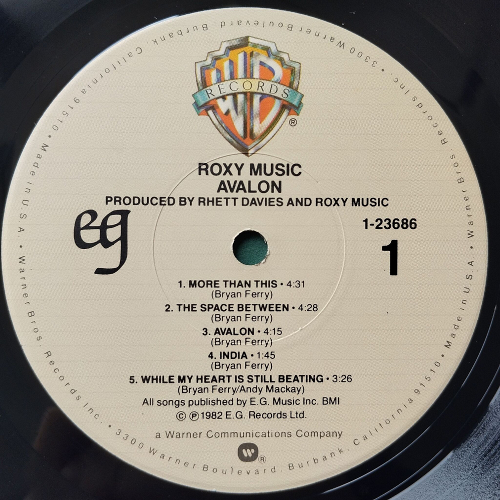 Винтажная виниловая пластинка LP Roxy Music Avalon (USA 1982) The Space Between