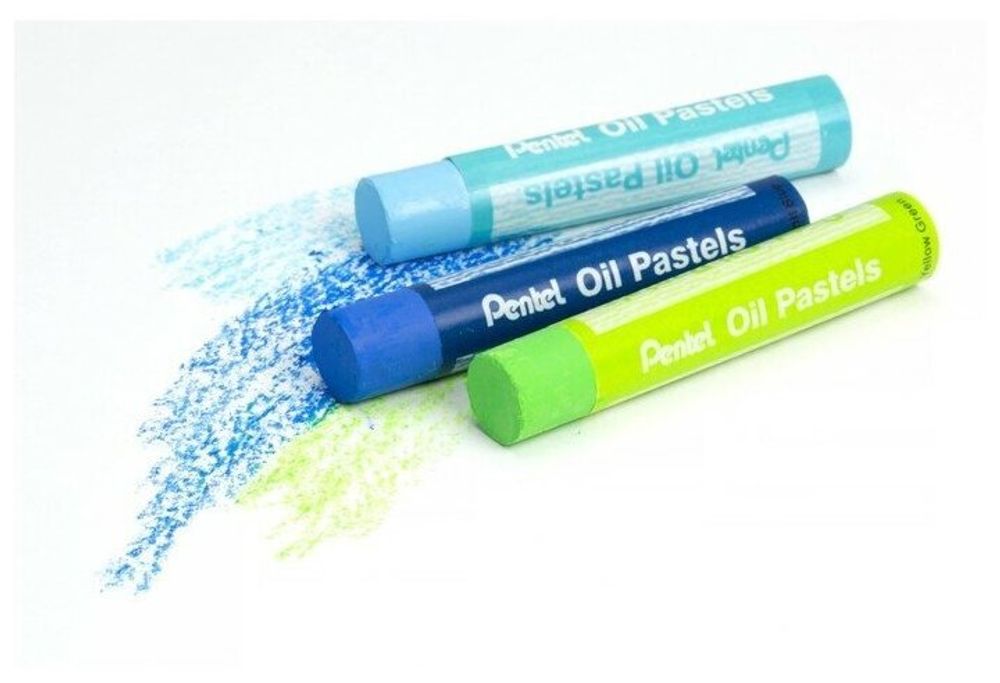 Пастель масляная художественная PENTEL "Oil Pastels", 12 цветов, круглое сечение, картонная упаковка, PHN4-12