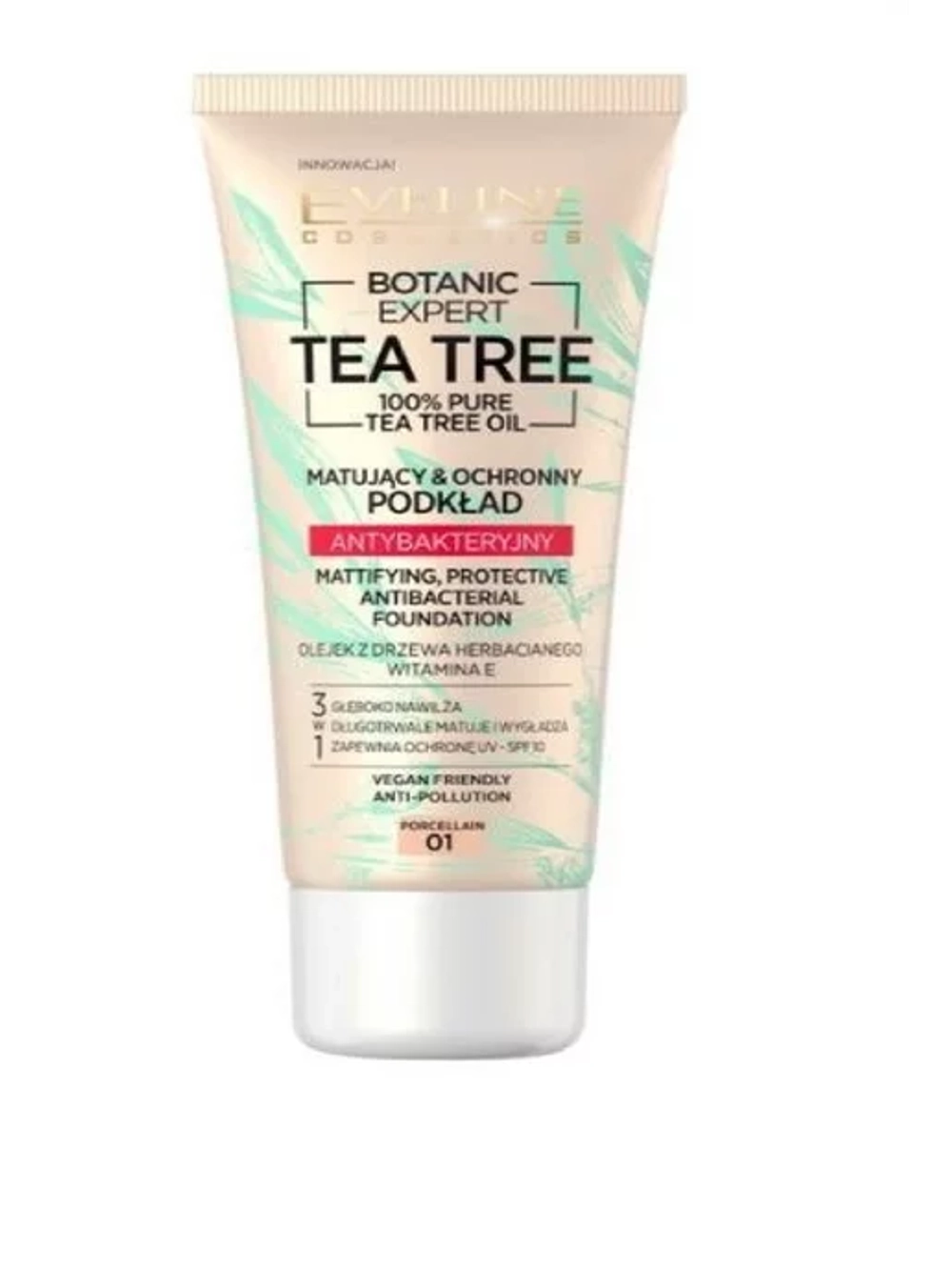 Eveline Botanic Expert Tea Tree Матирующий тональный крем 01