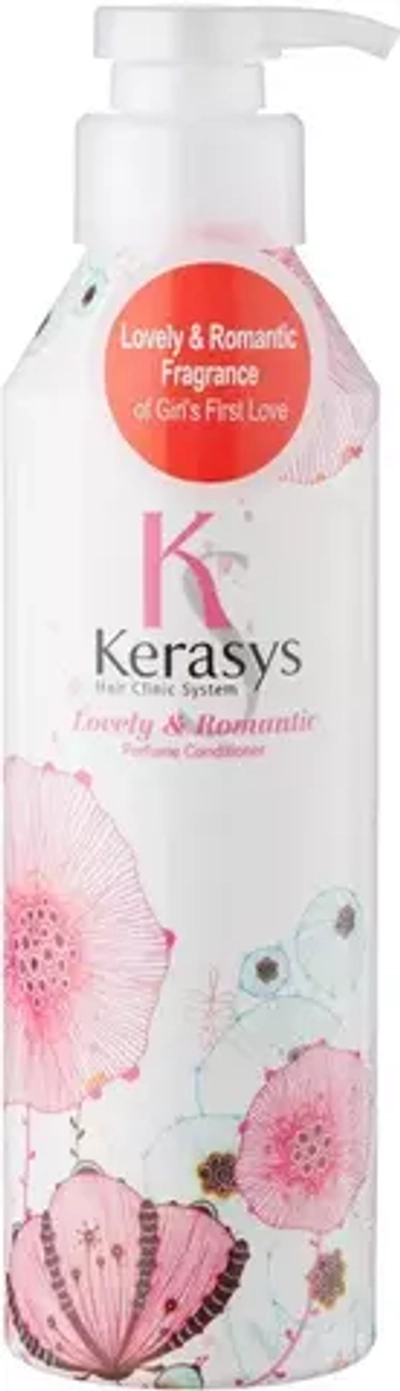 KeraSys Кондиционер Парфюмир.линия РОМАНТИК д/красоты и здоровья волос 600мл с дозат.розов.*8