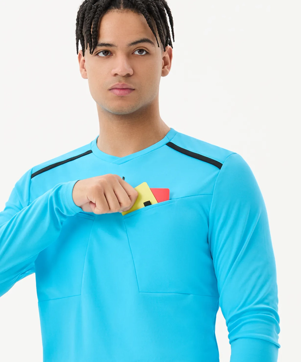 Футболка судейская с длинным рукавом DIVISION PerFormDRY Referee LS Tee, голубой
