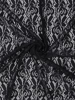 Ткань кружевная гипюр стрейч 160 г/м², ш.150см, арт.SZ031636 цв.черный, уп.1м