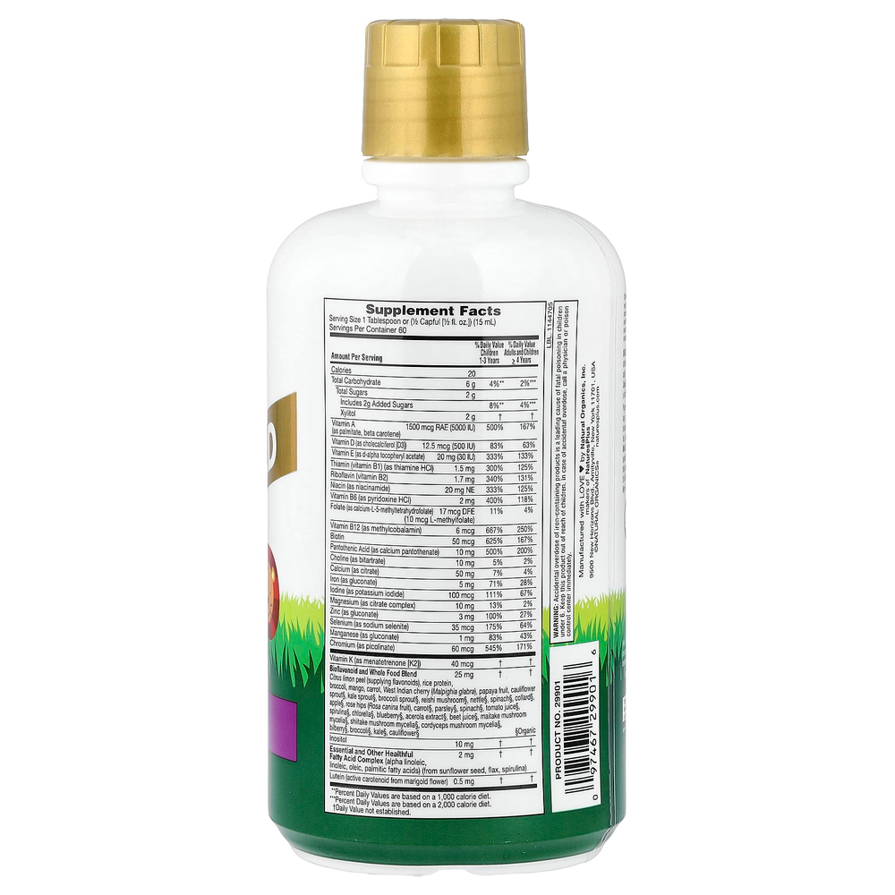 NaturesPlus, Animal Parade® Gold, жидкая мультивитаминная добавка, со вкусом тропических ягод, 900 мл (30 жидк. унций)